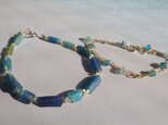 ☆再販☆4WAY! 海色ローマングラス　Ocean Romanglass Bracelet&Necklace *14kgf*の画像