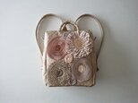 beige ribbon flower daypack