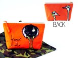 オリジナル!ダチョウのお尻ポーチ(オレンジ)