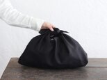 alinのあづま袋 M 50cm かごバッグに リネンあずま袋 マチ付き  （ブラック）の画像