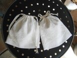 小さなPouch linen×スカラップlaceの画像