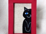 ミニ原画「黒猫さんが見てる」の画像