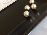 チタンポスト10mm ダブルパールスタッドピアス・ワンパール・一粒ピアス・パールキャッチ