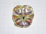 【素材・パーツ】チェコ製パンジーガラスボタン(イエロー)