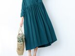 26色展開 コットン　ギャザー　カシュクールロングワンピース ♪オーダーサイズ可の画像