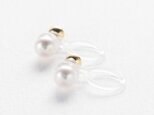 アコヤ真珠＊プチパールのシンプルひとつぶイヤリング(ノンホールピアス)～3.5mm珠の画像