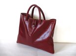 イタリア革の大きめトート（コッチネーラ）ワインレッド