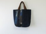 Ｍ様ご予約品＊アンティーク木綿＊藍染裂き織りバッグ