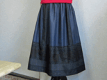 着物リメイク♪大島紬で大人のシックなスカート（裏地付き）の画像