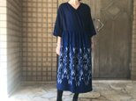 再再再販！草木染、藍染、手織り上質シルクのカシュクールワンピース、オールシーズンの画像