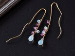 桜花OUKAプレシャスオパールウェーブアメリカンチェーンピアスの画像