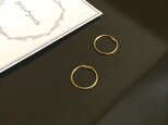 真鍮 1.3　Hoop　（槌目イヤリング・ノンホールピアス）