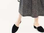 花柄をシックなモノトーンで 黒 白 綿 ロングスカート ●AMELIE●の画像
