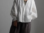 雅亜麻 linen shirt リネンシャツ 60番手 ハンドワッシャー / 白色 t034a-wht1の画像