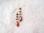 送料無料【K14gf】バロックパールのロングピアス tourmaline × pearl・A（イヤリング可）