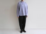 播州織コットン＊ゆったりシルエットのシャツ（青＆白・ピンク＆白・ストライプ）の画像