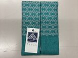こぎん刺し ティッシュケース 水色×水色の画像