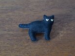 ブローチ　黒猫の画像