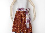 アフリカ布のギャザースカート（サッシュベルト付き）の画像