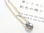 貫いた先に、虹色の輝きが。 ~labradorite ラブラドライト カード付き 14kgf 一粒ネックレスの画像