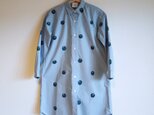 ロングシャツ ギンガムチェック・水色・ドット椿の画像