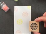 プチ和柄の麻の葉/丸型/消しゴムはんこの画像