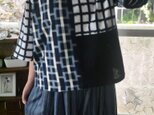 久留米絣と古布からスタンドカラーのトップス
