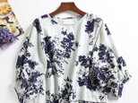 ★サンプルセール50％off★花柄プリント　綿麻　着回しやすいブラウス