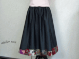 「B様予約品」：大島紬と銘仙パッチのスカート（裏地付き）の画像