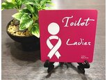 トイレ サインプレート 女性マークVer. ピンクアクリルプレート toilet-sign-05