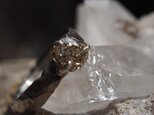 k18ホワイトゴールド太幅リング&ダイヤモンドの画像