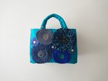 blue ribbon flower standard bag (M)