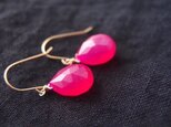 送料無料【K14gf】B・石ころピアス／Pink Chalcedony【受注制作】