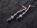 送料無料【K10】Blue stone mix earrings
