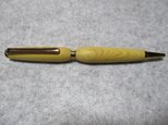 御蔵島黄楊　椿油仕上げ　回転式スリム（ロング）ボールペン 　希少材の画像