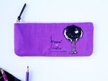 オリジナル！ダチョウのお尻フラットペンケース・kazun'×harche'コラボ（両面紫パープル）