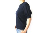 日本製オーガニックコットン 形にこだわった 大人のギャザー袖Tシャツ【サイズ・色展開有り】の画像