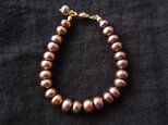 送料無料【現品限り】ポテトパールのブレスレット・Brown