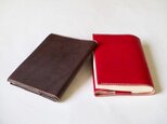 革の文庫本.A6手帳カバー（赤）の画像