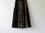 ＊アンティーク着物＊花葉模様小紋のパッチスカート（裏地つき）