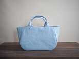 ＊受注制作＊蓋付き丸トートM（アクアブルー）