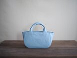 ＊受注制作＊蓋付き丸トートS（アクアブルー）