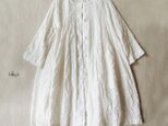 クシュクシュ刺繍 ストライプ・ハンドステッチ・コクーン コート ドレスの画像
