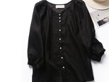 極上着心地麻カーディガン 日焼け除け 冷房対策 ブラウス ブラック190601-3