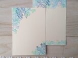 消しゴム版画　ポストカード「青の紫陽花」の画像