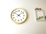 KATOMOKU muku clock 12 イエロー km-97YERC 電波時計 木製 無垢材の画像