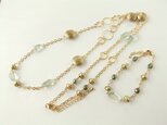 Necklace & Bracelet　　グリーンアメシスト　セット（N1188)の画像