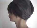 ターバンなヘアバンド　カモフラージュ　ダークグレー系　送料無料の画像