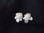【真珠の刺繍イヤリング】petit petal × seed pearl（3piece）