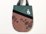 浮世絵刺繍バッグ＊歌川国芳「猫飼好五十三疋・鞠子」の猫の画像